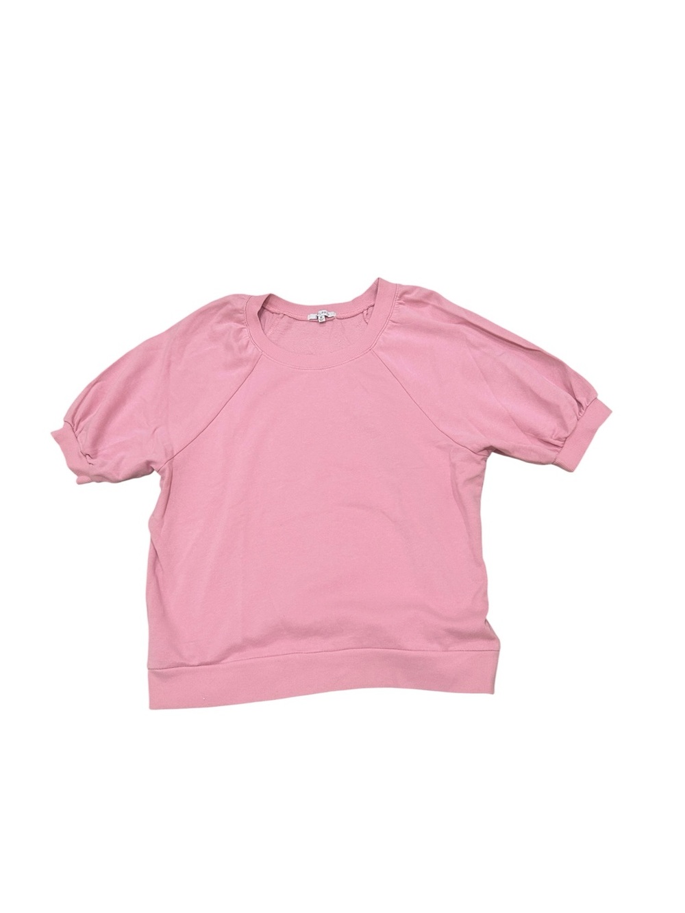 Z Supply pale Pink Puff-Sleeve 100% cotton Sweatshirt size medium - Picture 2 of 8